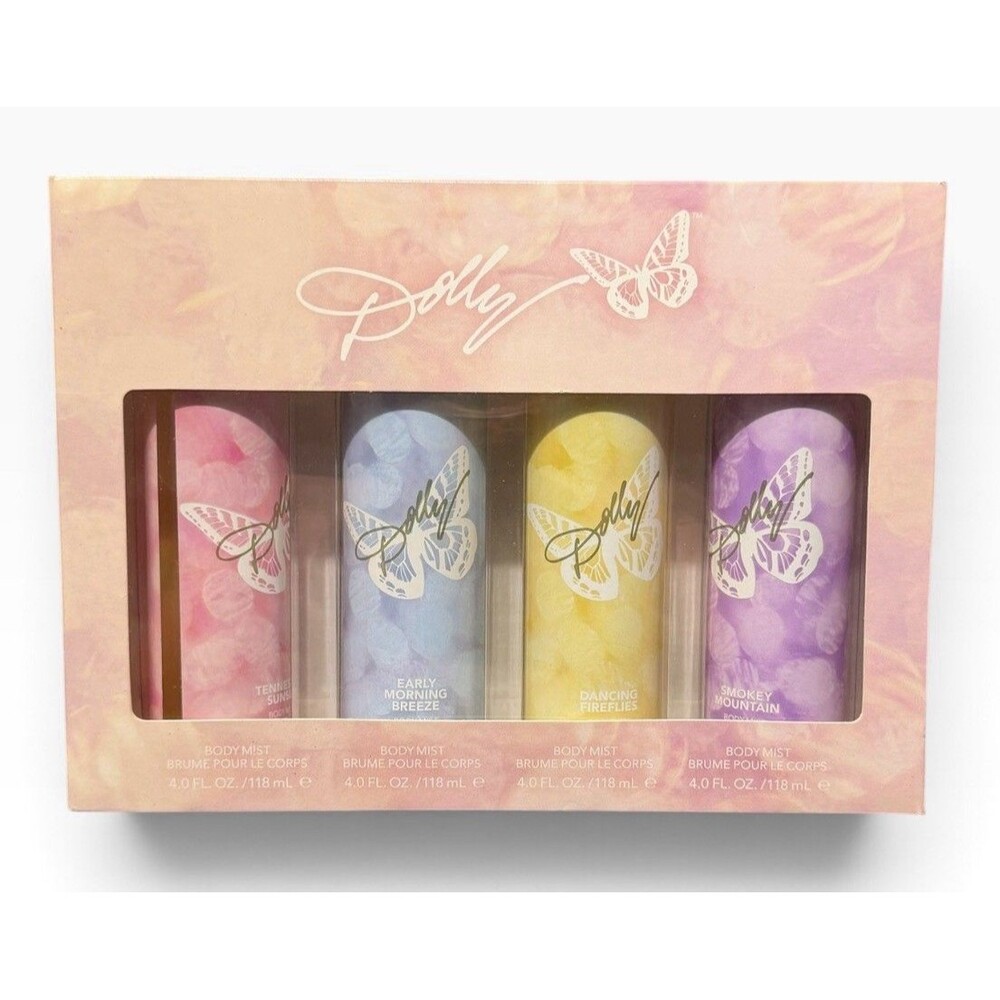 Dolly Parton Body Mist Gift Set 4pc Tennessee Sunset Smokey Mountain New